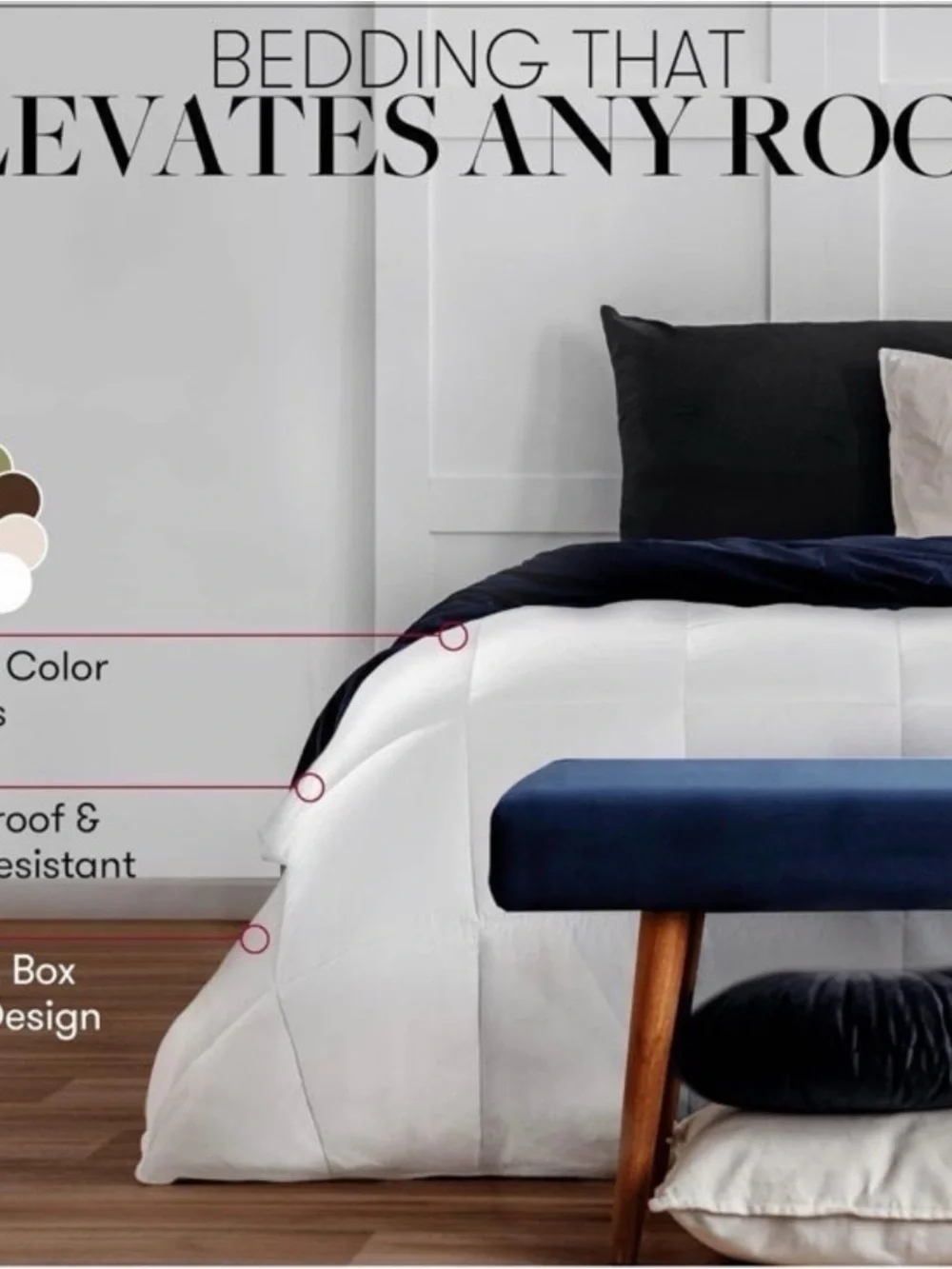 NWT Beckham Hotel Collection Full/Queen Down Alternative Comforter Navy